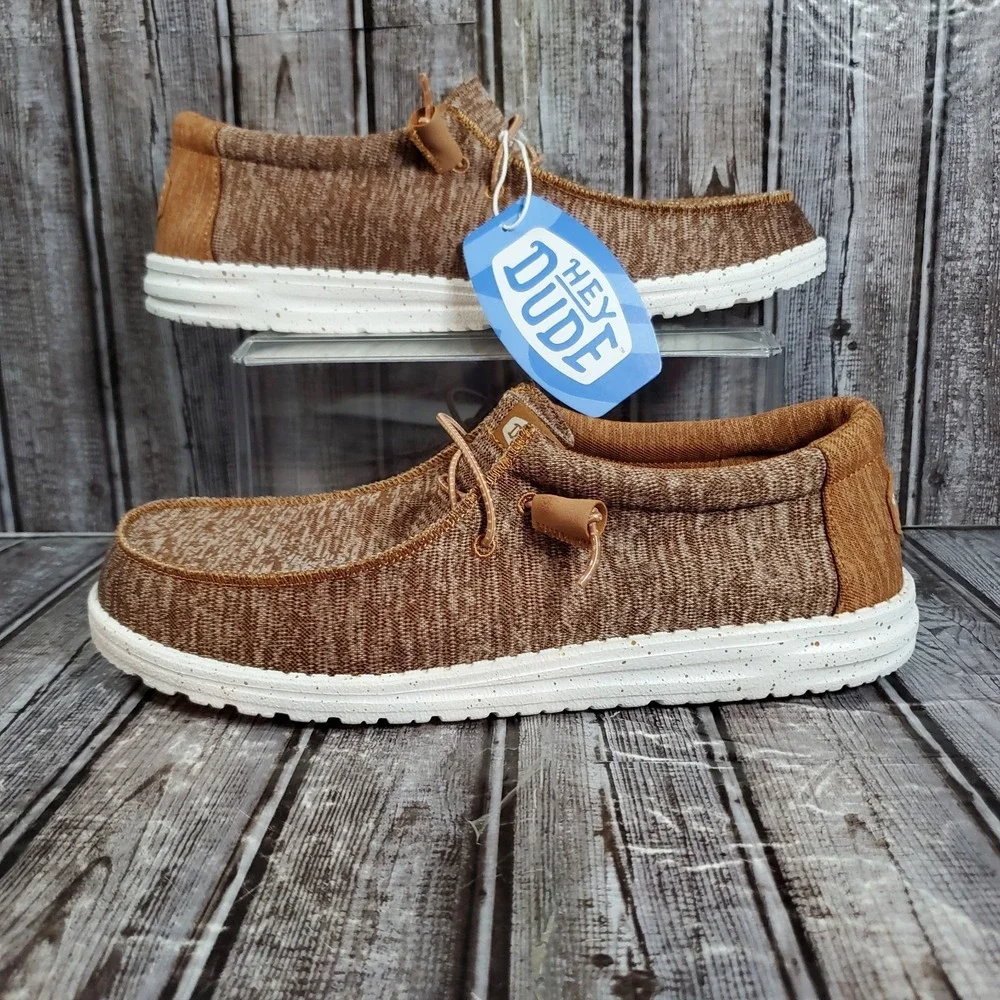 Hey Dude Men's Wally Sport Knit Slip-On Brown Loafers Size M12 - Picture 3 of 9